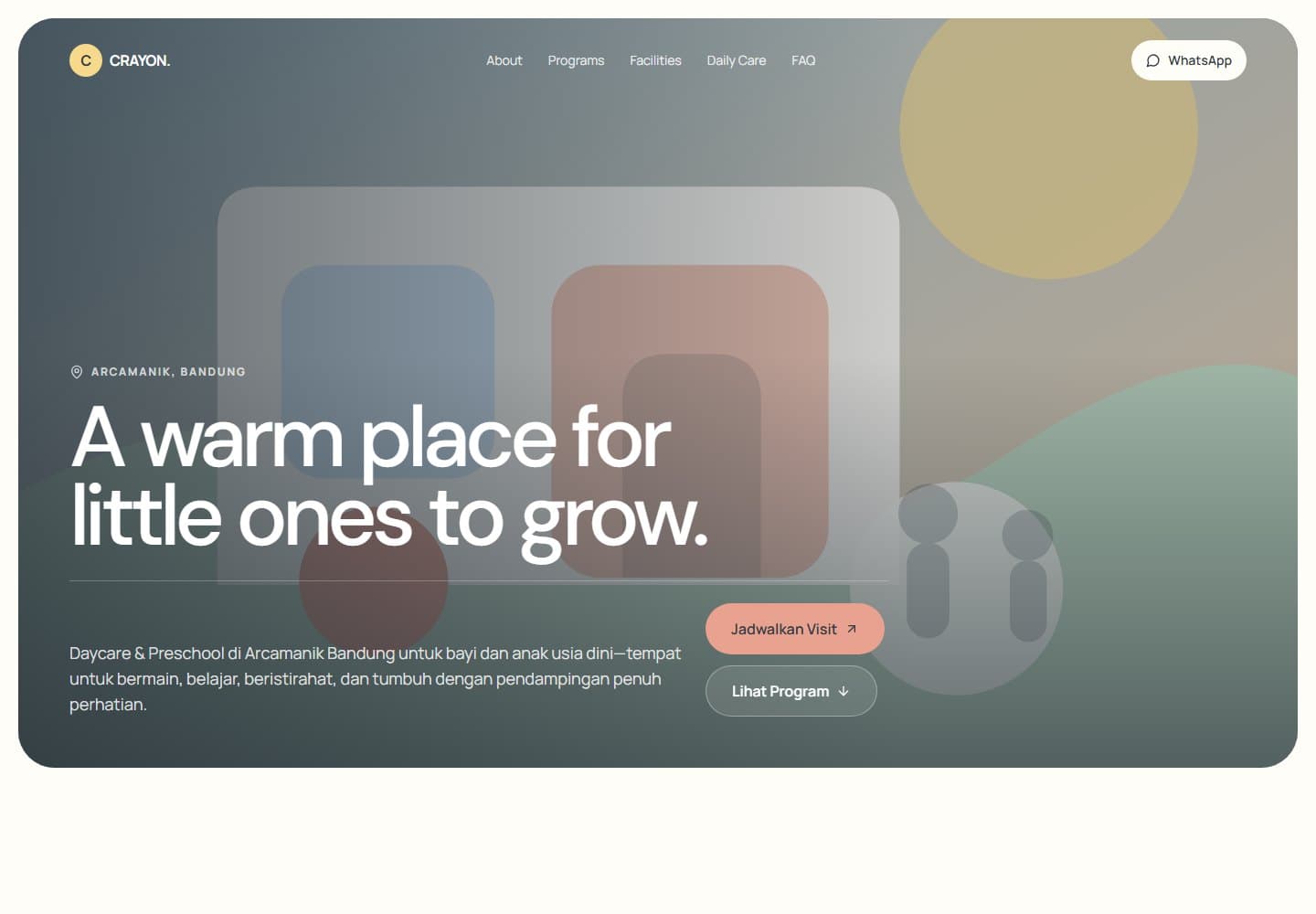 Preview Crayon Daycare Trust Website, company-profile untuk Education.