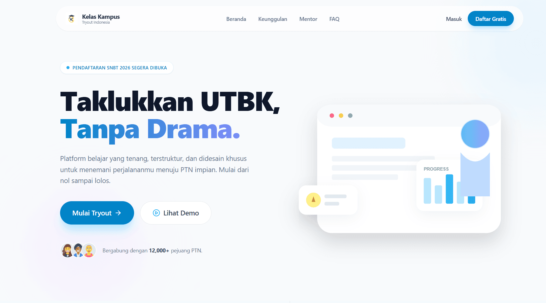 Preview KelasKampus Learning Platform, web-app untuk Education, EdTech.