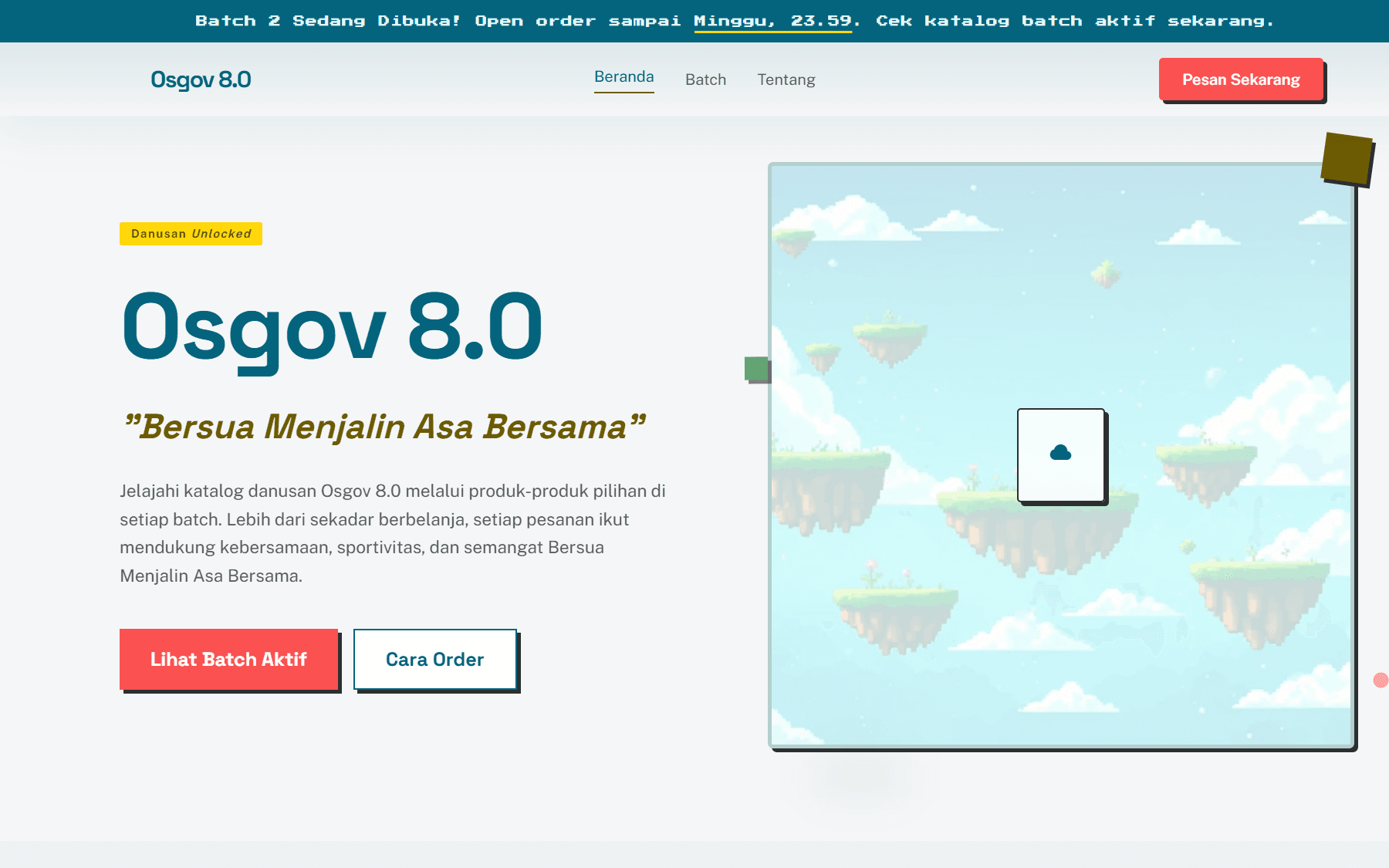 Preview Osgov 8.0 Batch Catalog, ecommerce untuk Community, Merchandise, F&B.