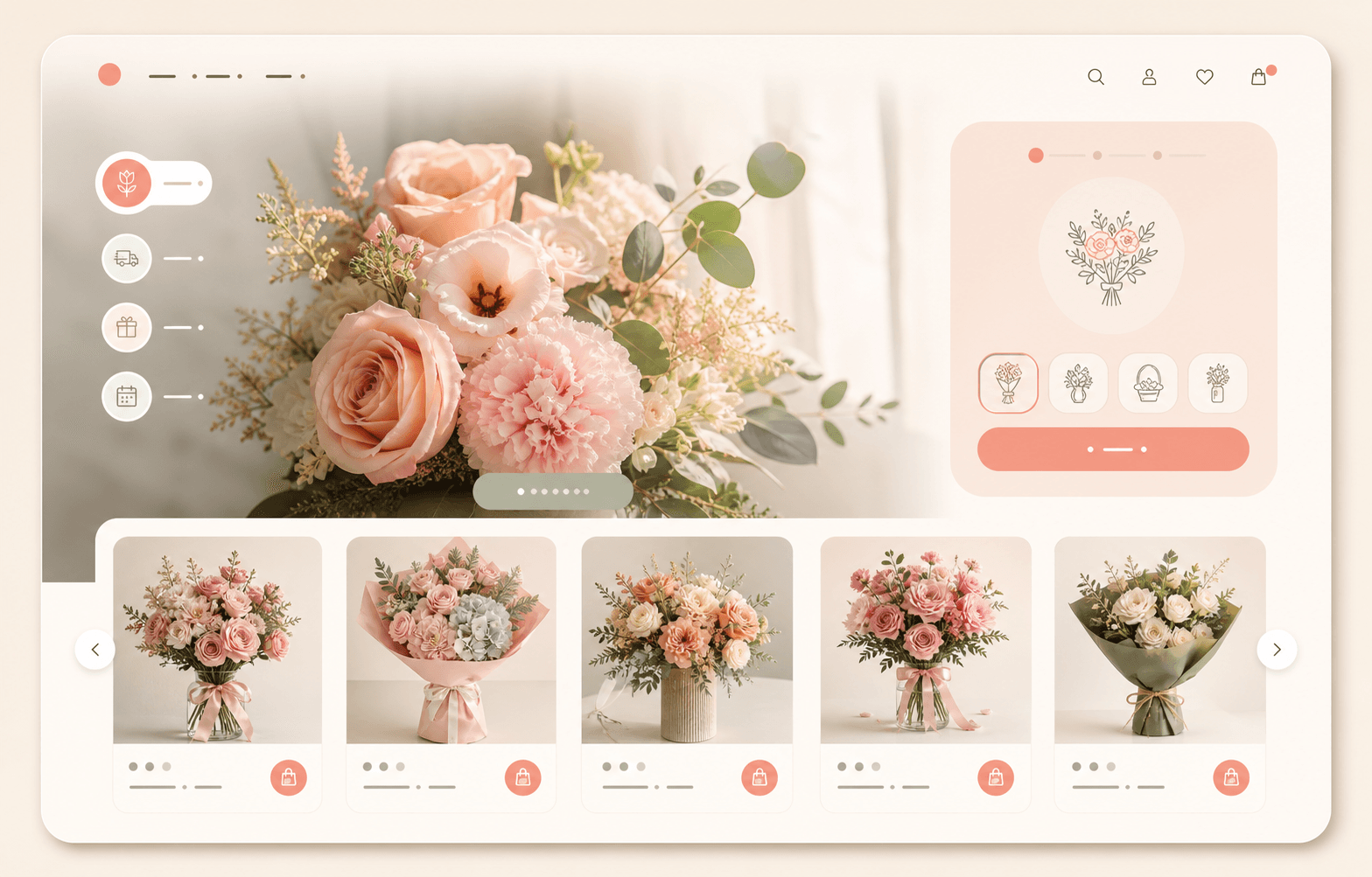 Preview Soft Florist Catalog, landing-page untuk Florist.