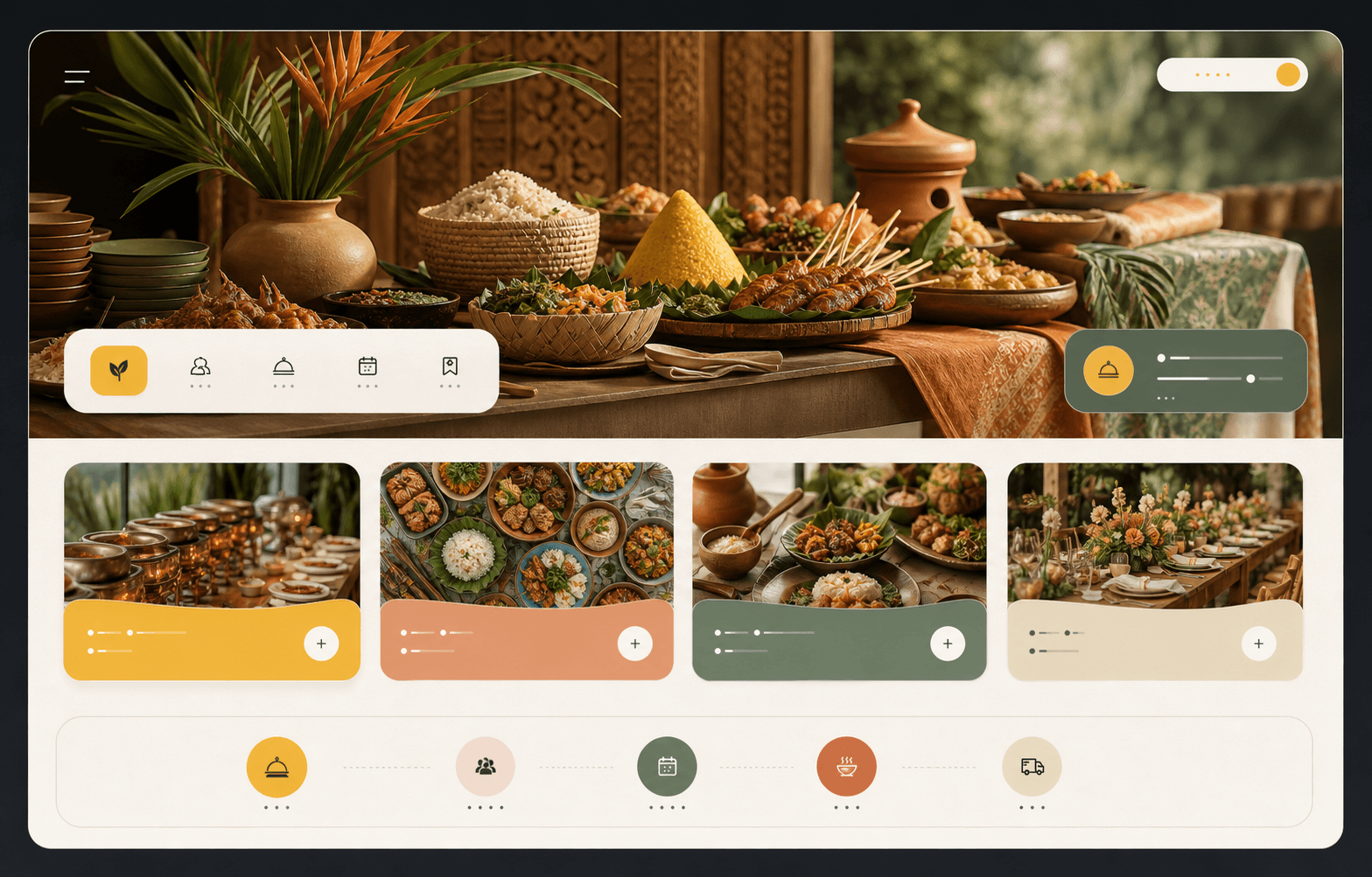 Preview Warm Catering Page, landing-page untuk Catering.